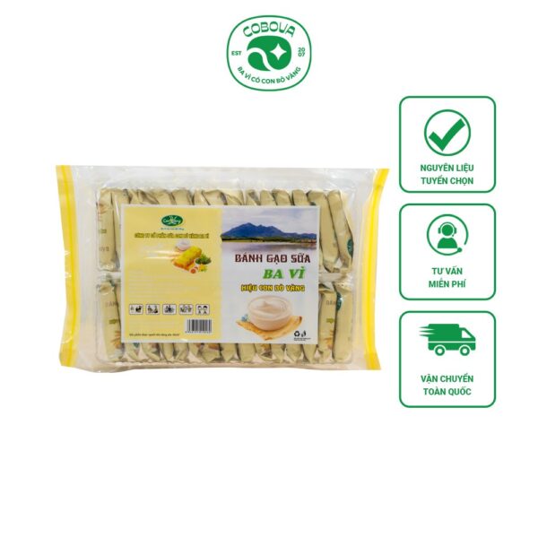 Bánh Gạo Sữa Ba Vì Hiệu Con Bò Vàng Vị Trứng Muối