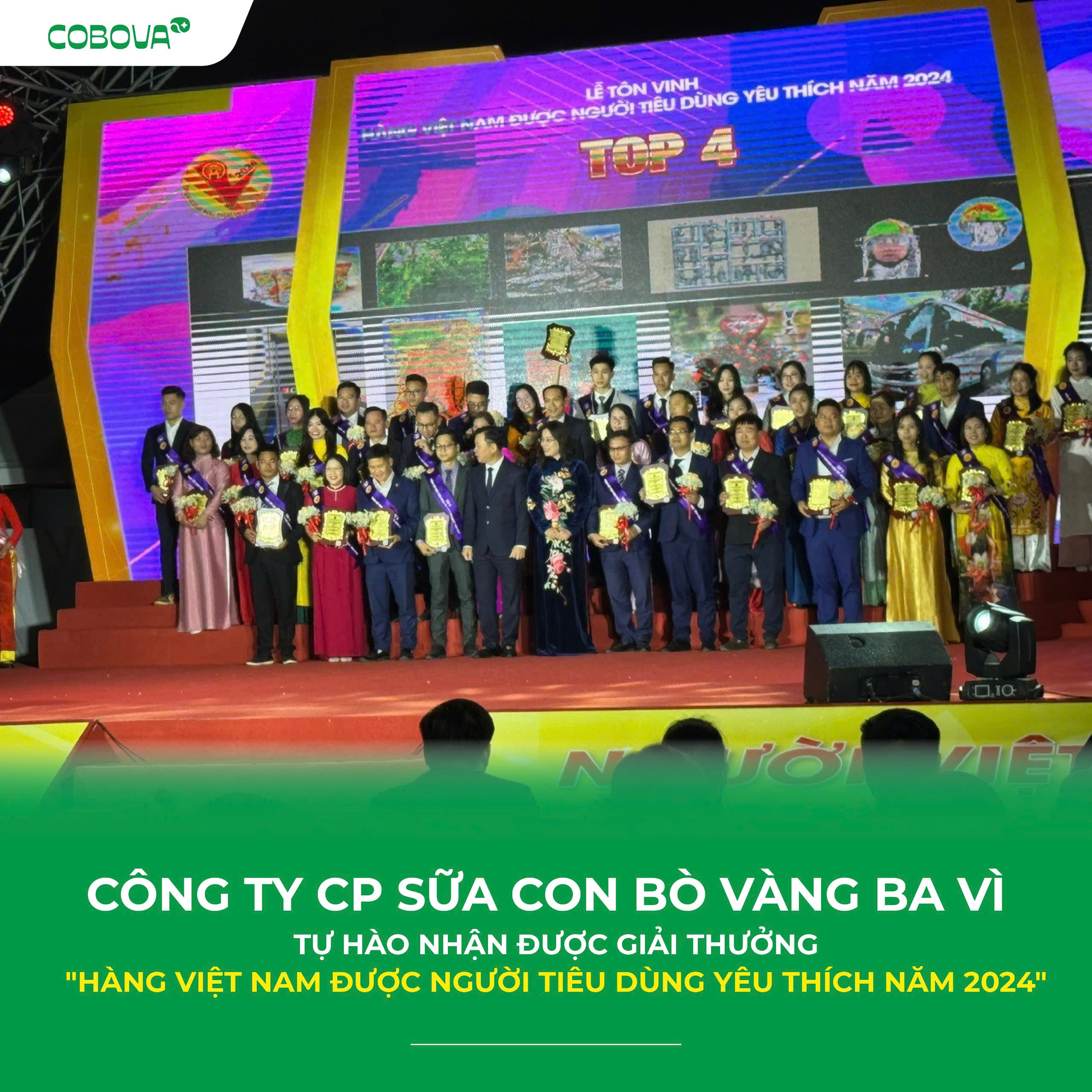 Công Ty CP Sữa Con Bò Vàng Ba Vì Vinh Dự Được Trao Tặng Giải Thưởng "Hàng Việt Nam Được Người Tiêu Dùng Yêu Thích Năm 2024"